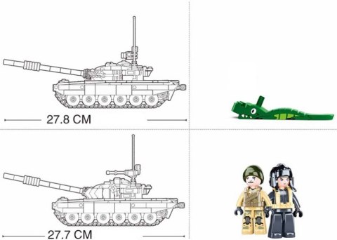 Klocki Sluban Czołgi 2w1 770 elementów T-72B3 T-72M1