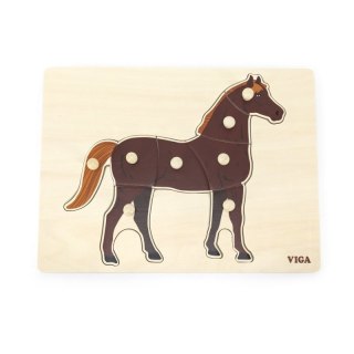 Viga 44607 Puzzle na podkładce z uchwytami - Koń