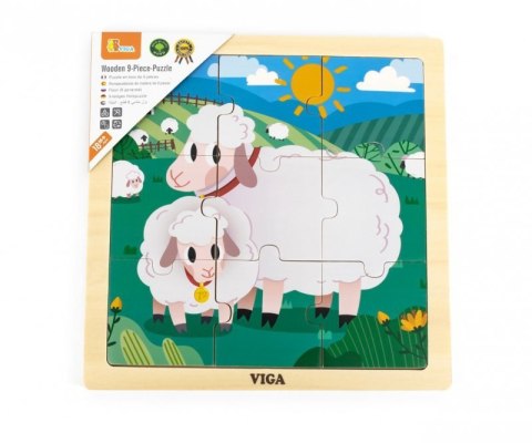 Viga 44622 Puzzle na podkładce 9 elementów - Owca