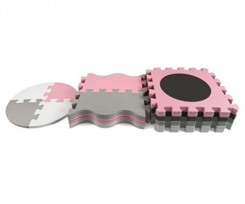 Mata piankowa puzzle Jolly 3x3 Shapes - Pink Grey