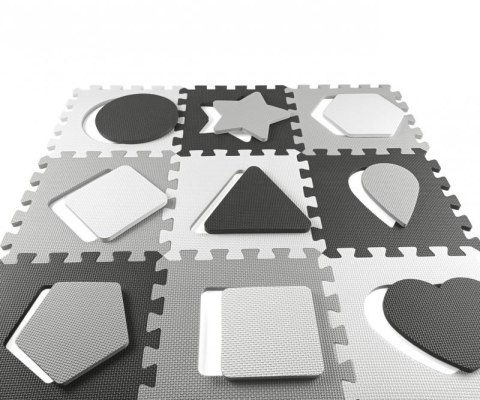 Mata piankowa puzzle Jolly 3x3 Shapes - Grey